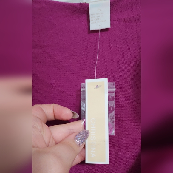 NWT Christina - PL -Magenta Organza Shrug with Clasp - Picture 2 of 3